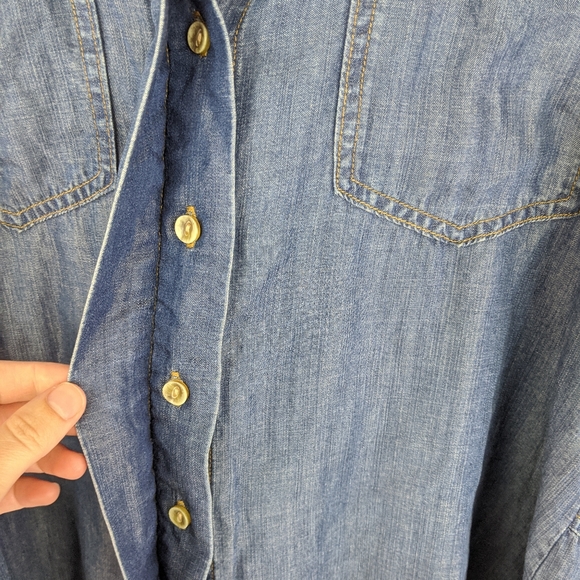 cloth & stone | Blue Oversized Button Top - E91 - Picture 7 of 9